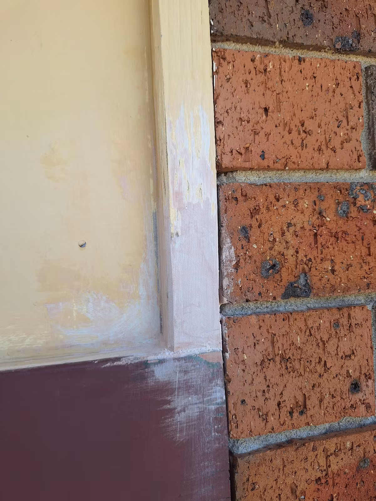Repair shaped and sanded to follow the original timber profile
