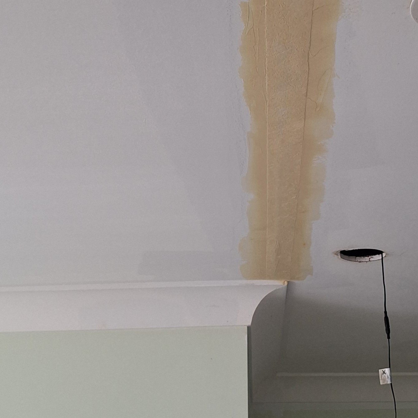 Damaged ceiling interior house painting in Newcastle – before